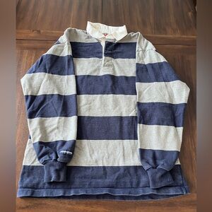 Barbarian Rugby Wear Shirt Navy and Gray Striped Made in Canada
